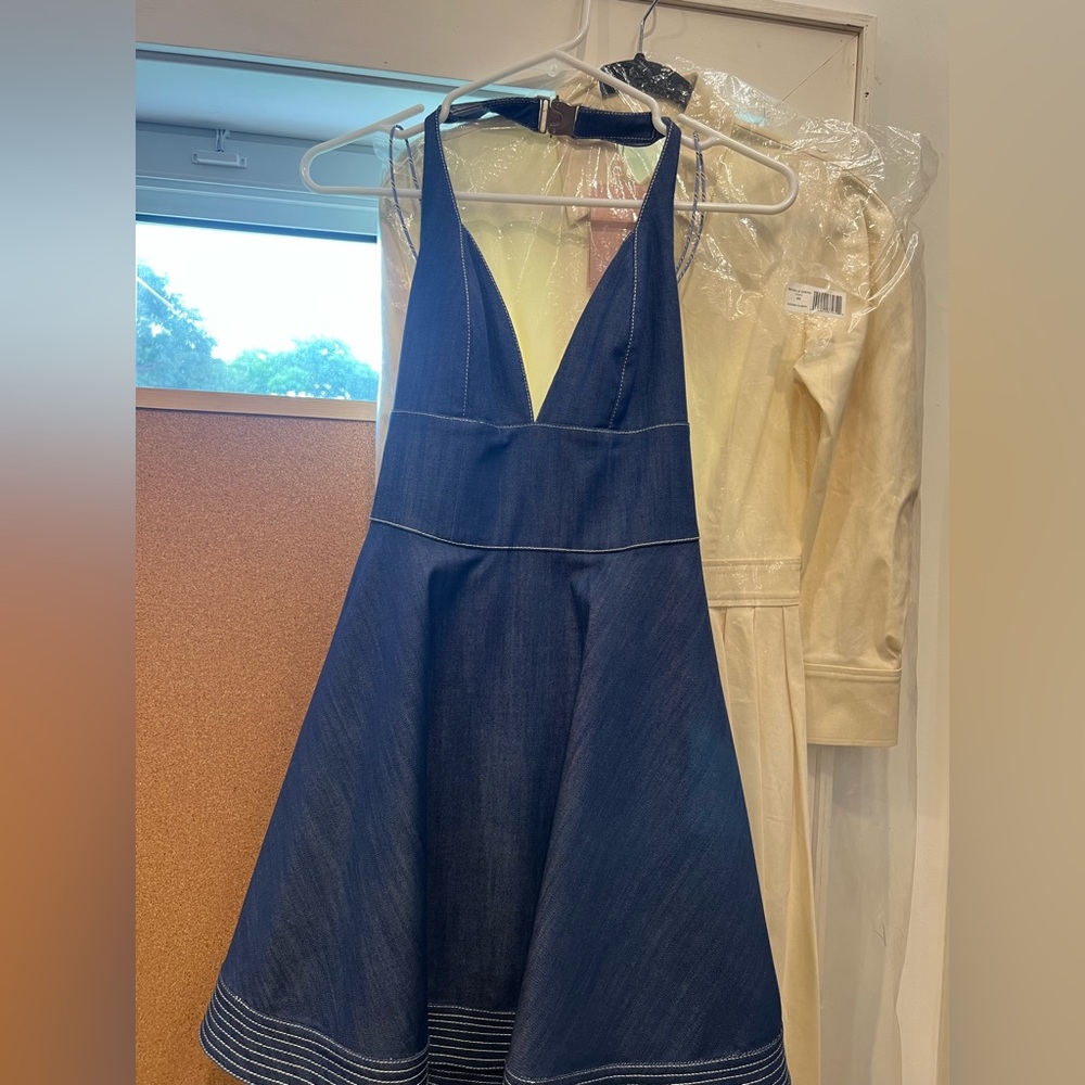 XS Alexis Blue Jean Halter Dress